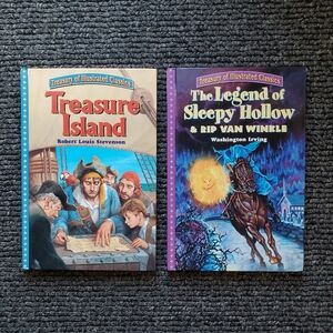 2 Treasury of Illustrated Classics Hardcover Book Treasures Island Sleepy Hollow